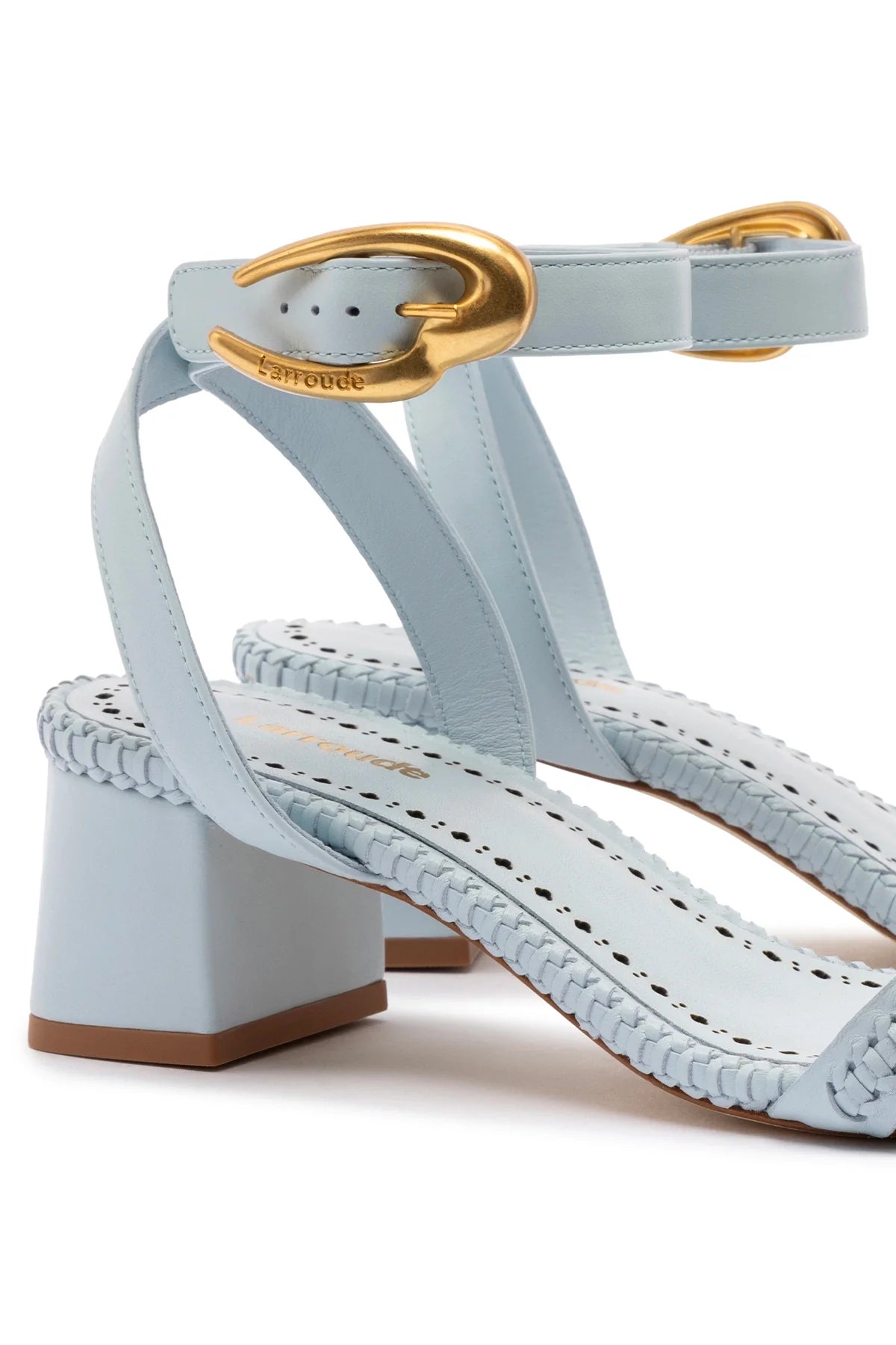 Larroude Verona Block Sandal In Maya Leather