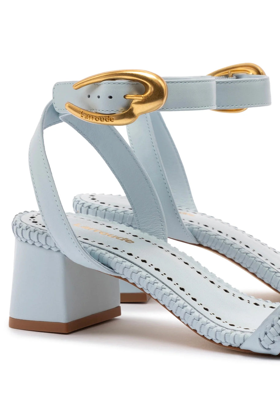 Larroude Verona Block Sandal In Maya Leather