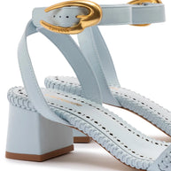 Larroude Verona Block Sandal In Maya Leather
