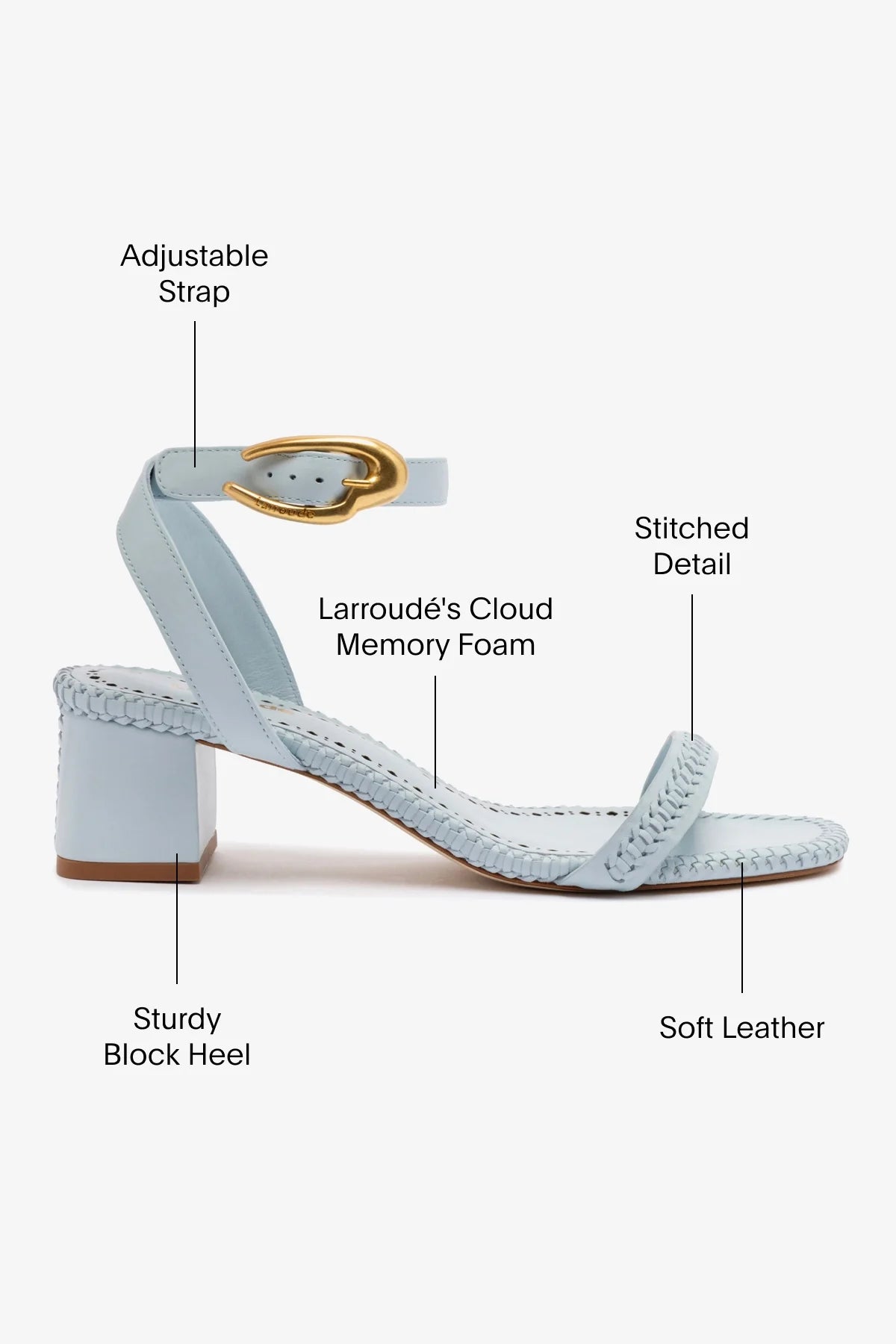 Larroude Verona Block Sandal In Maya Leather