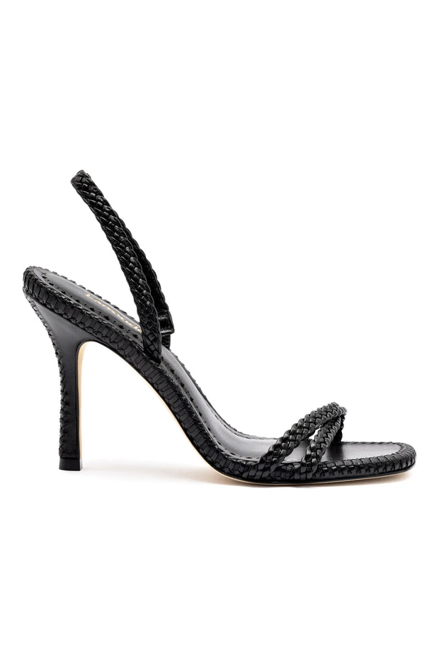 Larroude Annie Sandal In Black Leather