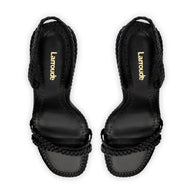 Larroude Annie Sandal In Black Leather