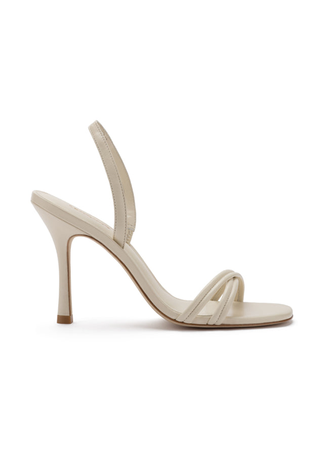 Larroude Annie Sandal In Ivory Leather