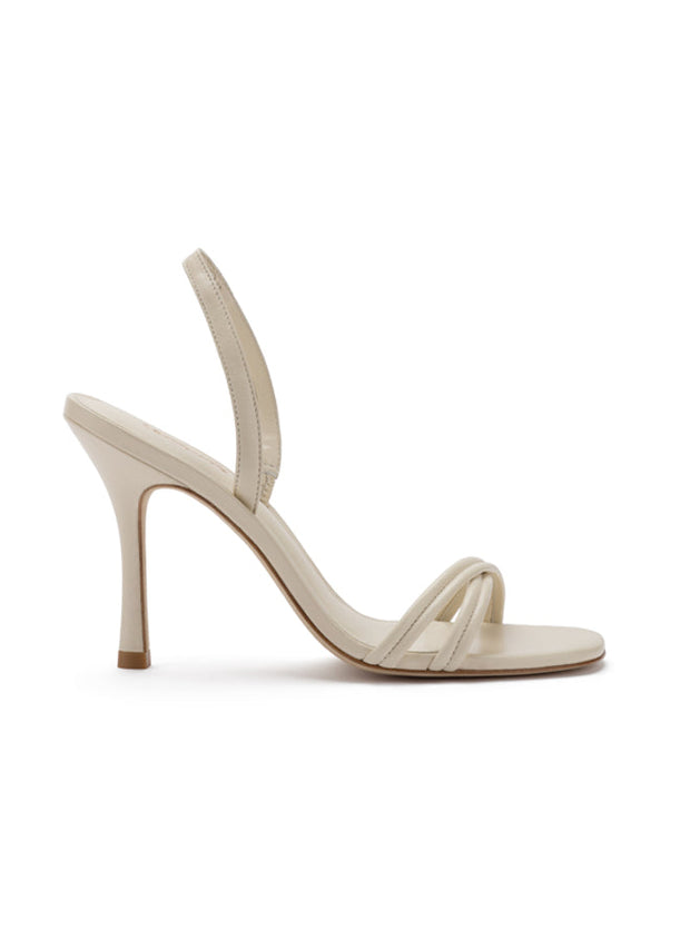 Larroude Annie Sandal In Ivory Leather
