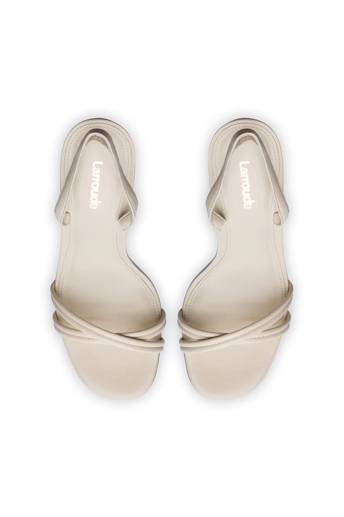 Larroude Annie Sandal In Ivory Leather
