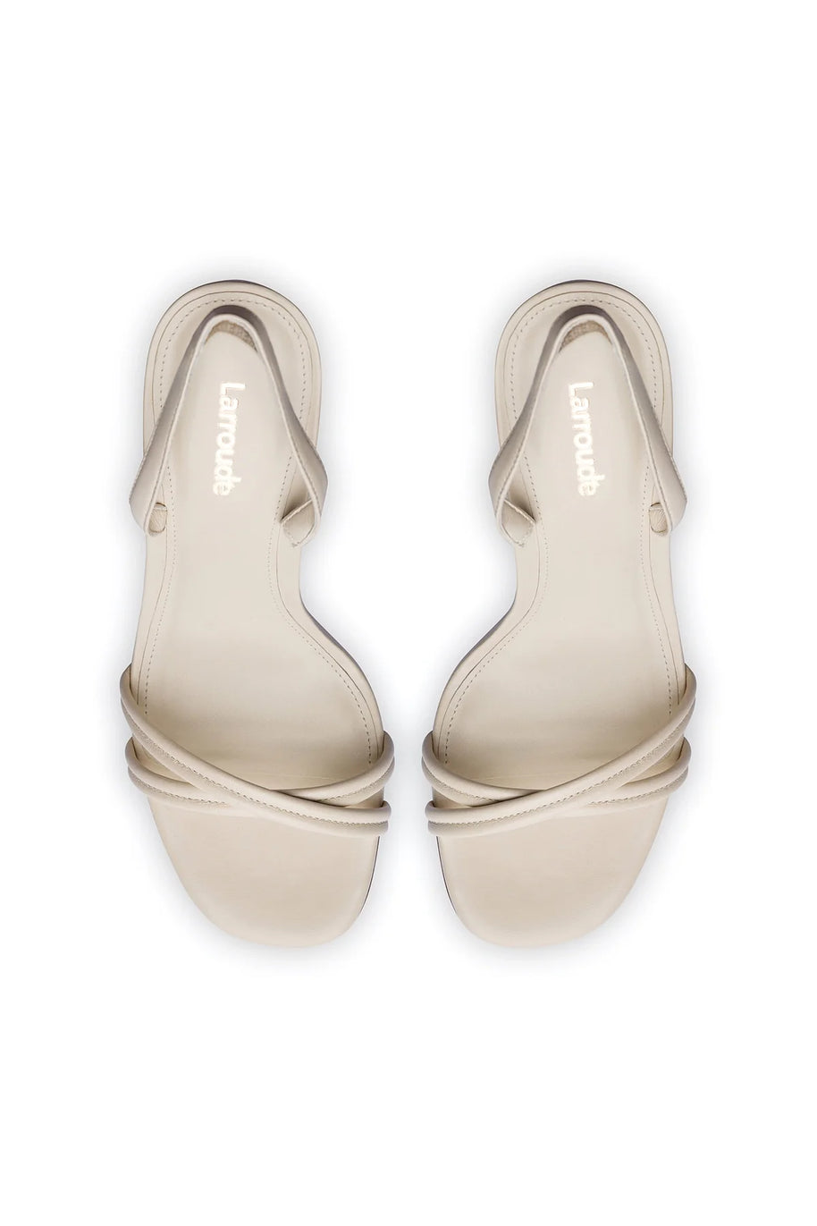 Larroude Annie Sandal In Ivory Leather
