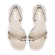 Larroude Annie Sandal In Ivory Leather