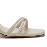 Larroude Annie Sandal In Ivory Leather