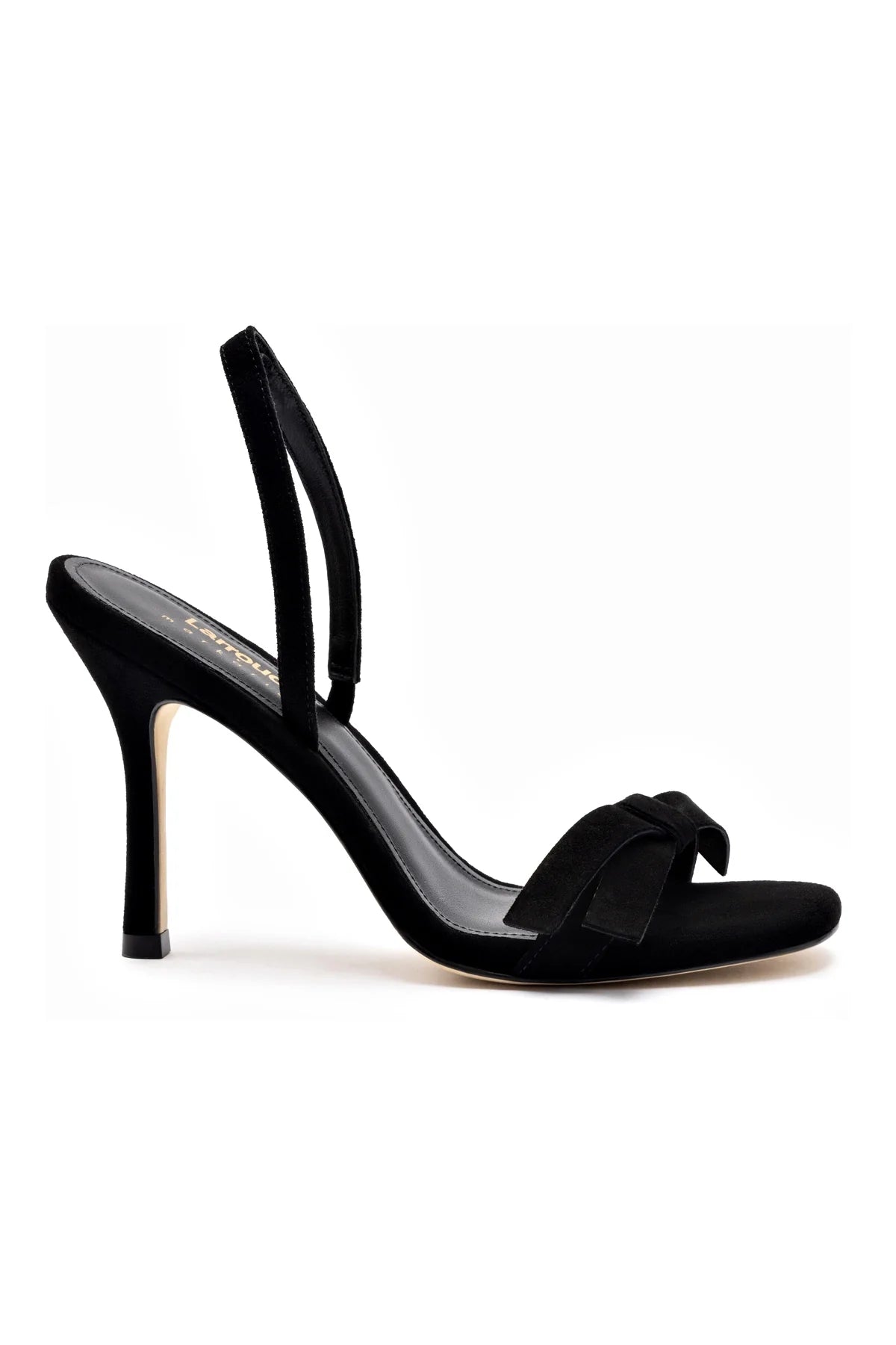 Larroudé X Markarian Sandal In Black Suede