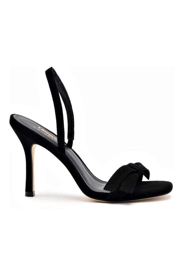 Larroudé X Markarian Sandal In Black Suede