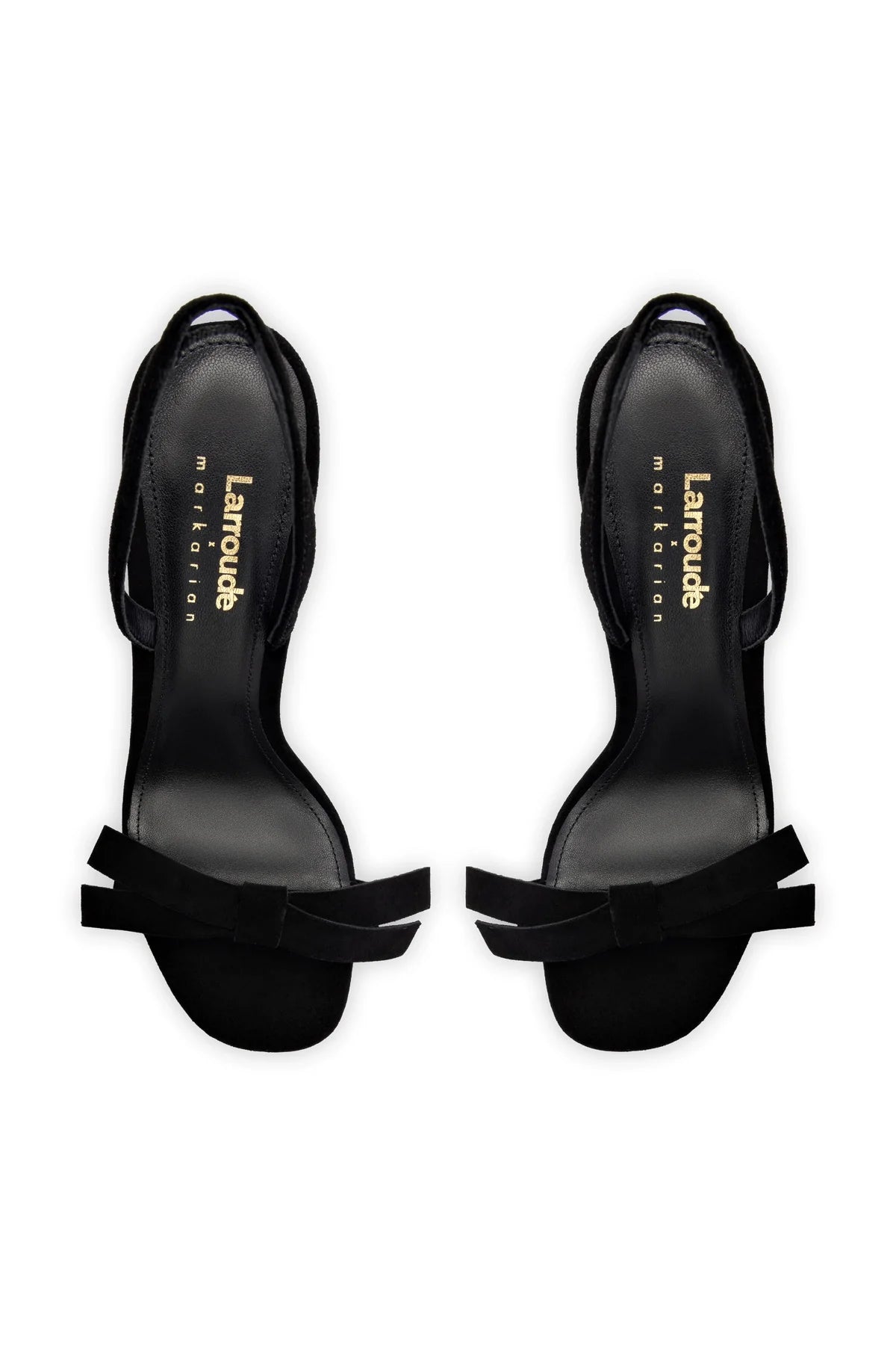 Larroudé X Markarian Sandal In Black Suede