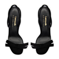 Larroudé x Markarian Sandal In Black Suede