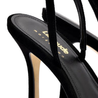 Larroudé x Markarian Sandal In Black Suede