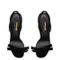 Larroudé X Markarian Sandal In Black Suede And Crystals