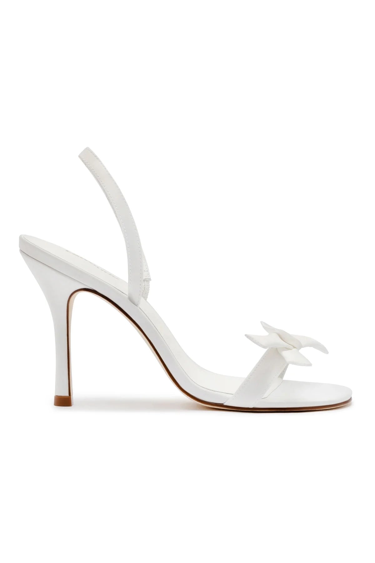 Larroudé x Markarian Bridal Sandal In White Satin