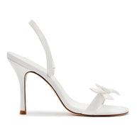 Larroudé x Markarian Bridal Sandal In White Satin