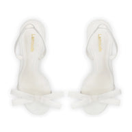 Larroudé x Markarian Bridal Sandal In White Satin