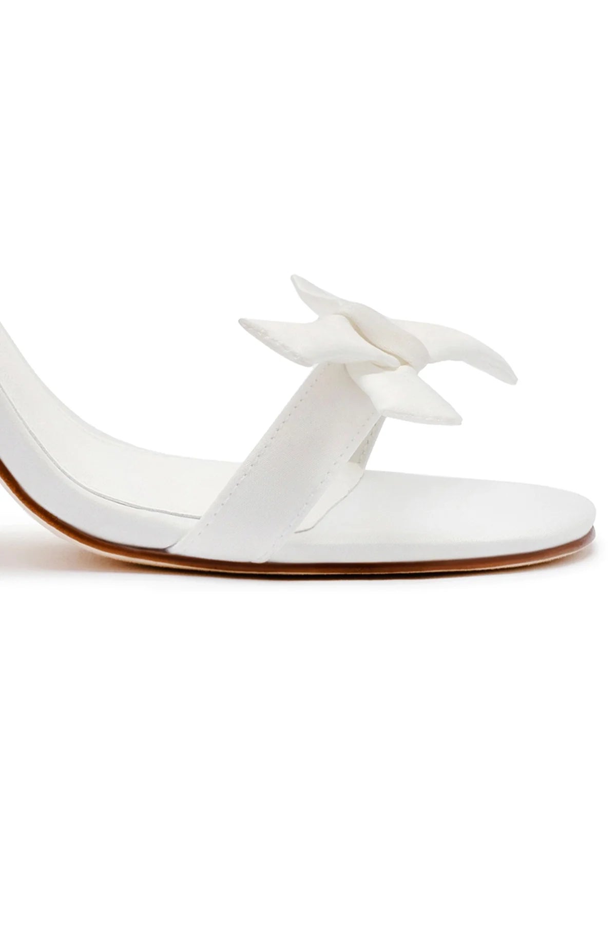 Larroudé x Markarian Bridal Sandal In White Satin