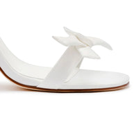 Larroudé x Markarian Bridal Sandal In White Satin