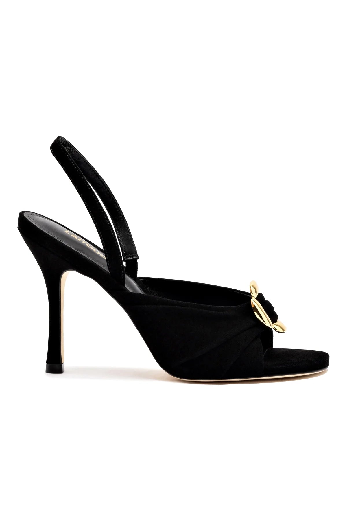 Larroude Mayfair Sandal In Black Suede