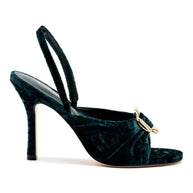 Larroude Mayfair Sandal In Jungle Velvet