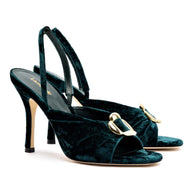 Larroude Mayfair Sandal In Jungle Velvet