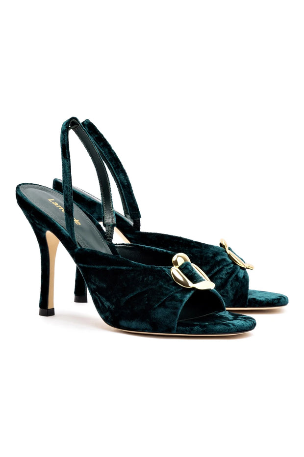 Larroude Mayfair Sandal In Jungle Velvet