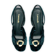 Larroude Mayfair Sandal In Jungle Velvet