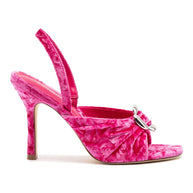 Larroude Mayfair Sandal In Pink Velvet