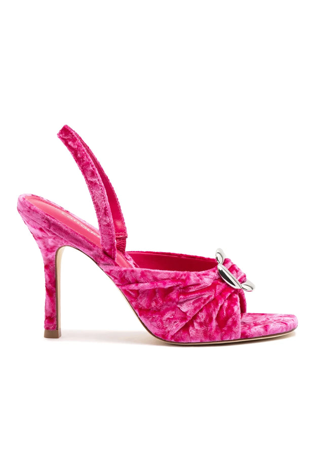 Larroude Mayfair Sandal In Pink Velvet