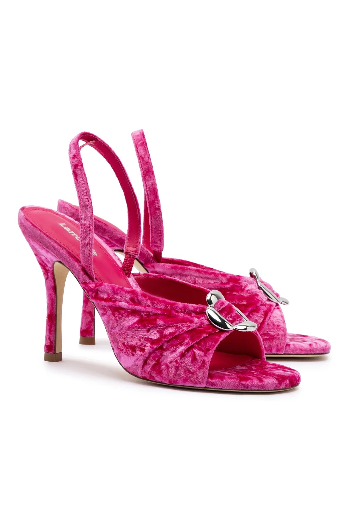 Larroude Mayfair Sandal In Pink Velvet