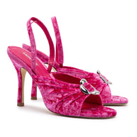 Larroude Mayfair Sandal In Pink Velvet