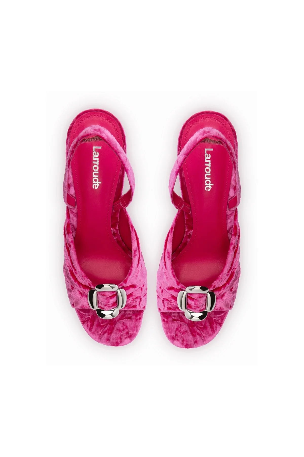 Larroude Mayfair Sandal In Pink Velvet
