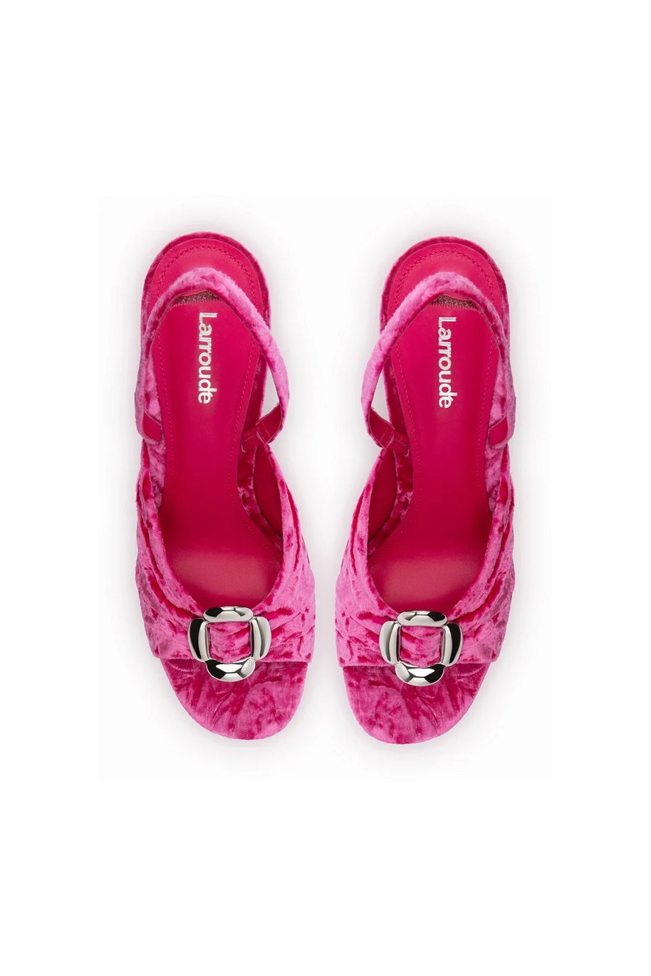Larroude Mayfair Sandal In Pink Velvet