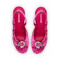 Larroude Mayfair Sandal In Pink Velvet