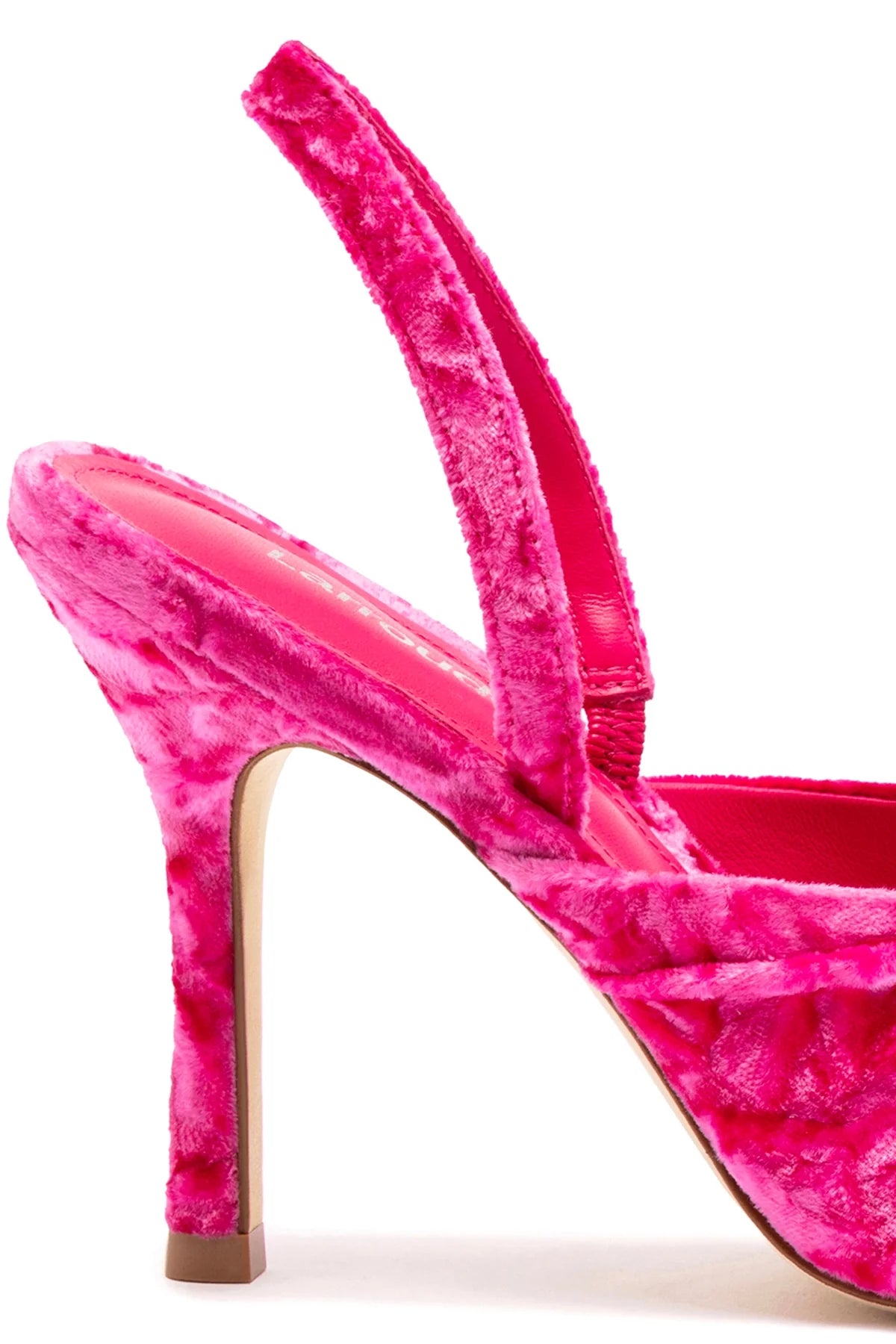 Larroude Mayfair Sandal In Pink Velvet