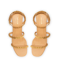 Larroude Gio Milanina Sandal In Tan Leather