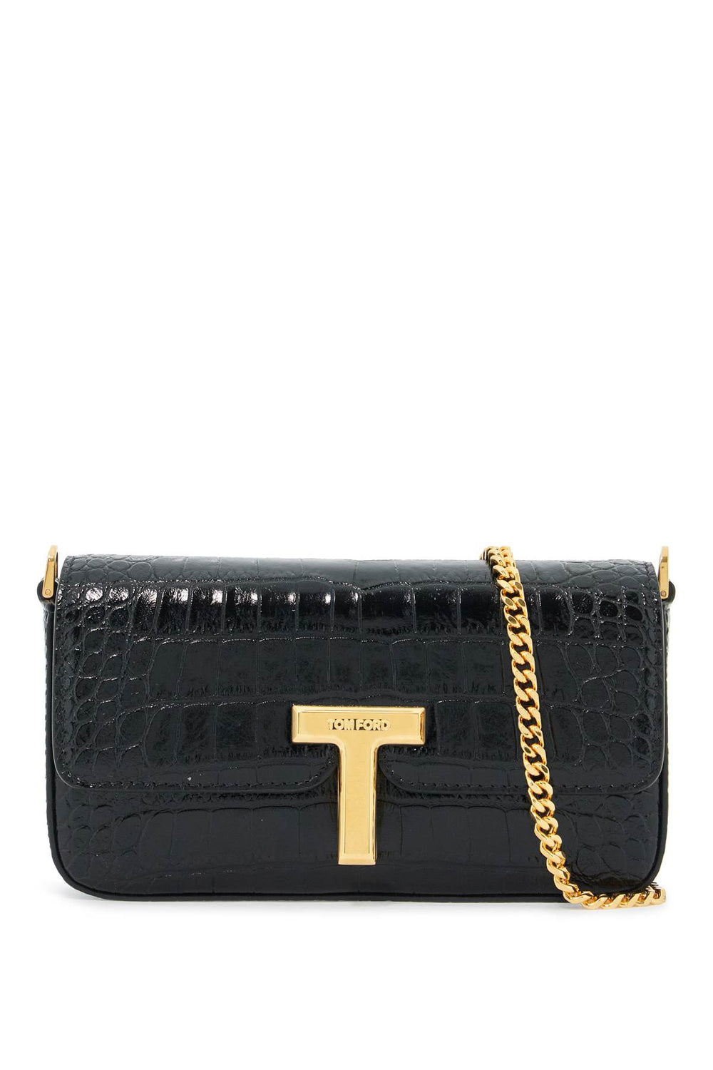 Tom Ford Mini Wallis Crocodile Print Leather Bag