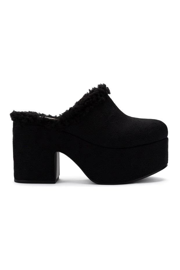 Larroude Miso Platform Clog In Black Knit
