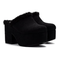 Larroude Miso Platform Clog In Black Knit