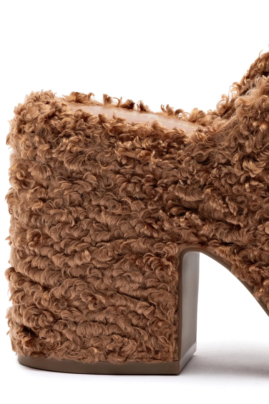 Larroude Miso Clog In Brown Shearling