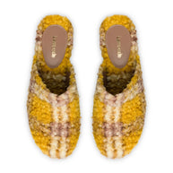 Larroude Miso Platform Clog In Dijon Plaid Shearling