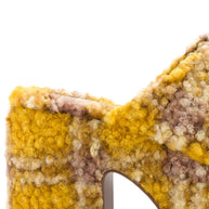 Larroude Miso Platform Clog In Dijon Plaid Shearling