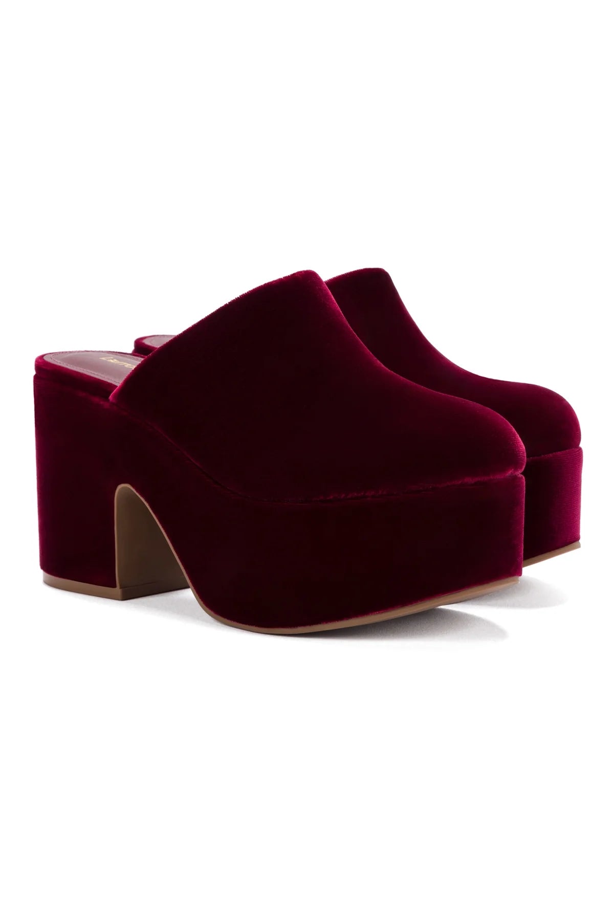 Larroude Miso Platform Clog In Wine Velvet