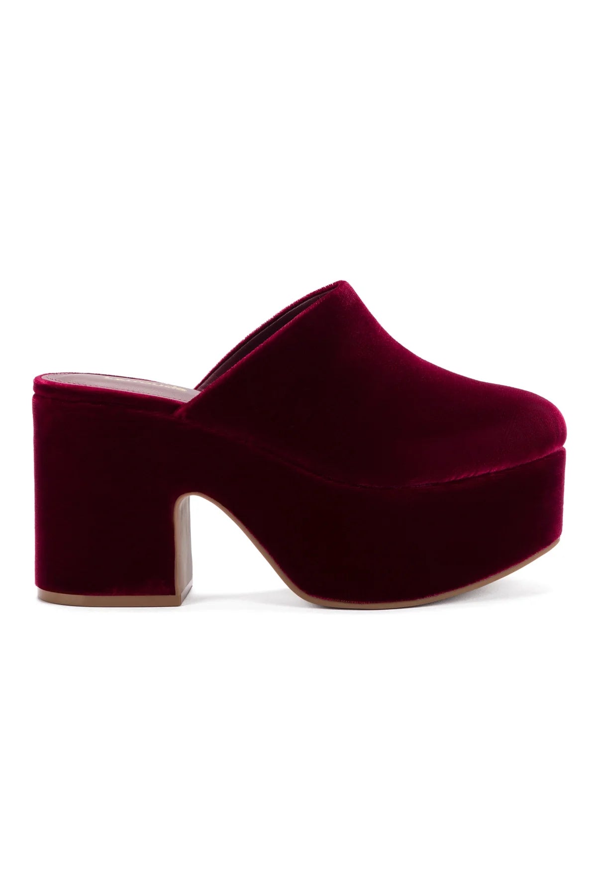 Larroude Miso Platform Clog In Wine Velvet