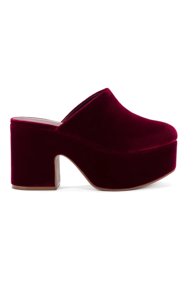 Larroude Miso Platform Clog In Wine Velvet