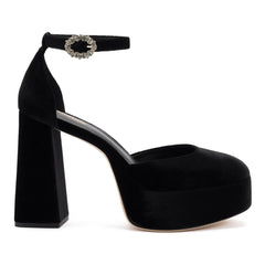 Larroude Ari Pump In Black Velvet