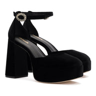 Larroude Ari Pump In Black Velvet