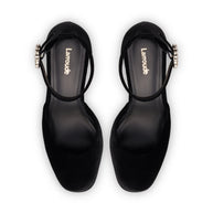 Larroude Ari Pump In Black Velvet