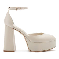 Larroude Ari Pump In Ivory Leather